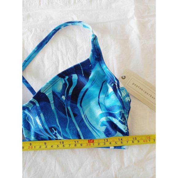 Peyton & Parker Blue Tie Dye Strappy Bikini Swim Top - Picture 9 of 9